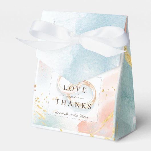 ツーゴールデン結婚ズリングや輪 フェイバーボックス (正面サイド)