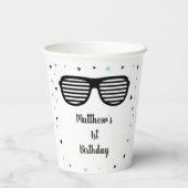 ツーサングラスクールボーイ誕生日 紙コップ (裏面)