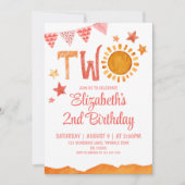 ツーサンシャイン 2歳の誕生日 招待状 (正面)
