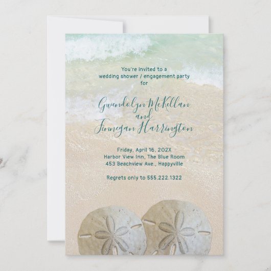 ツーサンドドルウェディングシャワー婚約パーティ 招待状 (正面)