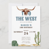 ツーザウエストウェスタンロデオカウボーイ誕生日インビタ 招待状 (正面)