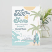 ツーザシーレトロサーフボードビーチ2nd誕生日 招待状 (スタンド正面)