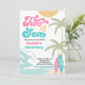 ツーザシーレトロサーフボードビーチ2nd誕生日 招待状 (スタンド正面)