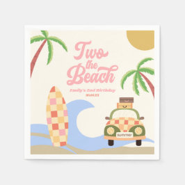ツーザビーチサーフピンク2nd誕生日パーティー スタンダードカクテルナプキン