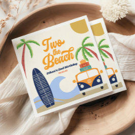 ツーザビーチサーフブルーセカンドバースデーパーティー スタンダードカクテルナプキン