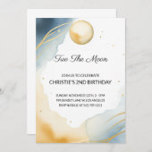 ツーザムーンセカンドバースデーガール招待状 招待状 (正面/裏面)