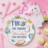 ツーザムーンセカンドバースデー宇宙銀河系 ペーパープレート (パーティー)