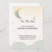 ツーザムーンセカンド誕生日招待状 招待状 (正面/裏面)