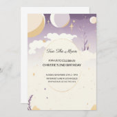 ツーザムーンセカンド誕生日招待状 招待状 (正面/裏面)