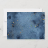 ツーザムーンネイビー金ゴールド銀河系誕生日 サンキューカード (裏面)