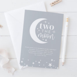 ツーザムーンブルー誕生日招待状 招待状