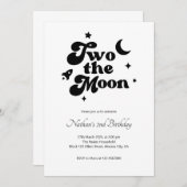 ツーザムーンミニマリスト2nd誕生日招待状 招待状 (正面/裏面)