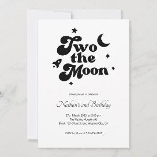 ツーザムーンミニマリスト2nd誕生日招待状 招待状