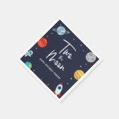 ツーザムーン宇宙テーマバースデーパーティー スタンダードカクテルナプキン (角)