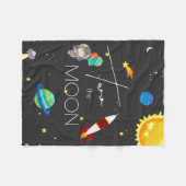 ツーザムーン宇宙テーマ フリースブランケット (正面(横))