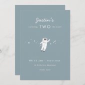 ツーザムーン宇宙パーティー2nd誕生日招待状 招待状 (正面/裏面)