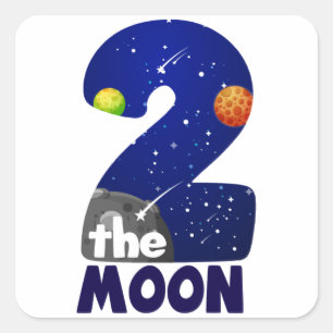 ツーザムーン第2バースデートドラー宇宙誕生日 スクエアシール