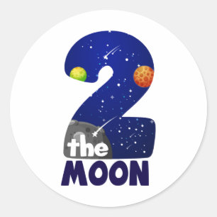 ツーザムーン第2バースデートドラー宇宙誕生日 ラウンドシール