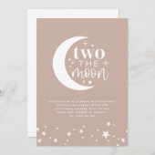 ツーザムーン赤面誕生日招待状 招待状 (正面/裏面)