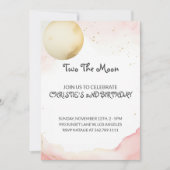 ツーザムーン2ndガール誕生日招待状 招待状 (正面)