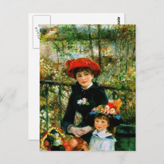 ツーシスターズオンザテラスbyルノアールはがき ポストカード (正面/裏面)