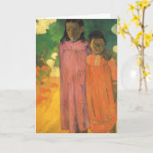 ツーシスターズバイポールゴーギンヴィンテージファインアート カード (黄色い花)