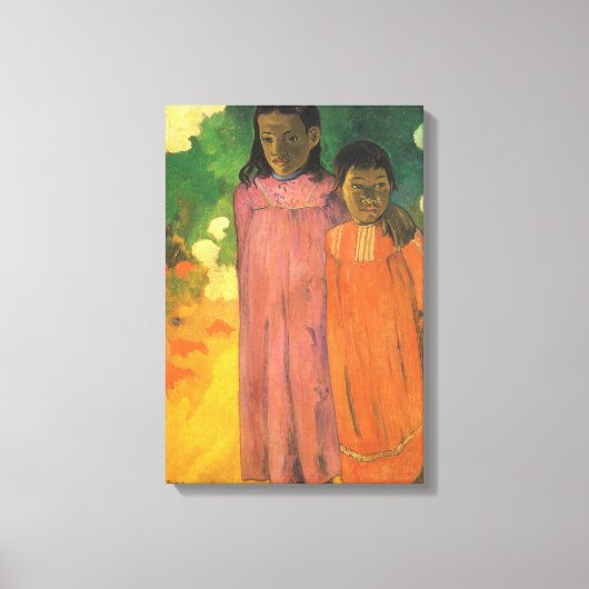 ツーシスターズバイポールゴーギンヴィンテージファインアート キャンバスプリント (正面)
