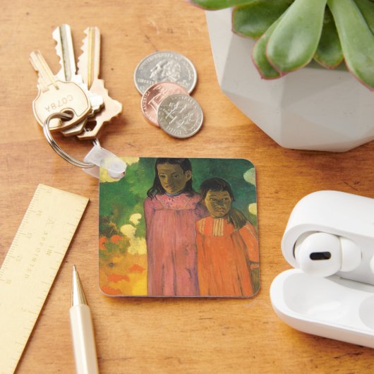 ツーシスターズバイポールゴーギンヴィンテージファインアート キーホルダー (デスク)