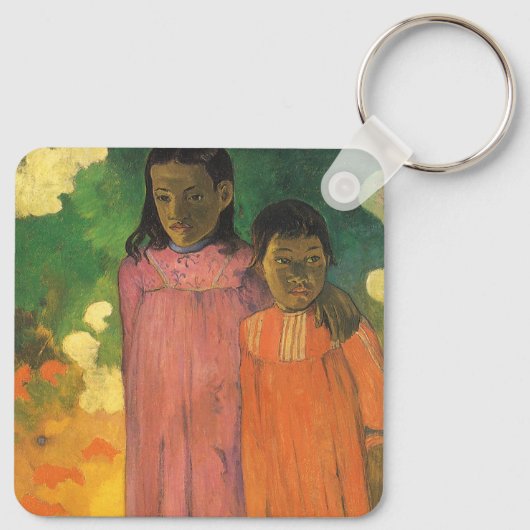 ツーシスターズバイポールゴーギンヴィンテージファインアート キーホルダー (裏面)