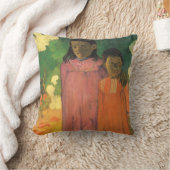 ツーシスターズバイポールゴーギンヴィンテージファインアート クッション (ブランケット)