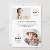 ツーショット合同誕生日招待状 招待状 (正面)