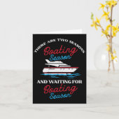 ツーシーズンズボートおもしろいヨットミームキャプテンメンW カード (黄色い花)