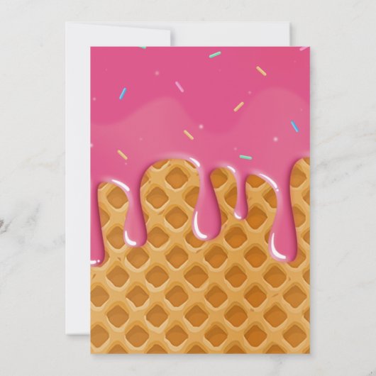 ツースイーツアイスクリーム子供の誕生日招待状 招待状 (裏面)