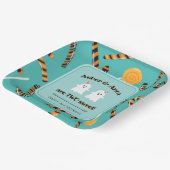 ツースイーツキュート幽霊ツインハロウィンハッピーバースデー ペーパープレート (傾斜あり)