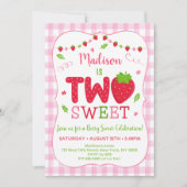 ツースイーツストロベリー誕生日 招待状 (正面)