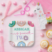 ツースイーツセカンドドーナツテーマ誕生日 ペーパープレート (パーティー)