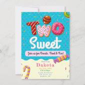 ツースイーツドナッツガールバースデーパーティ招待状 招待状 (正面)