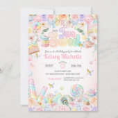 ツースイーツパステルキャンディーショップセカンド誕生日 招待状 (正面)