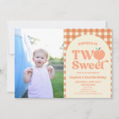 ツースイーツピーチ写真2nd誕生日パーティー 招待状 (正面)