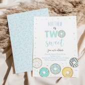 ツースイーツブルードーナツファースト誕生日 招待状