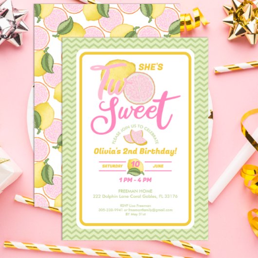 ツースイーツレモン2nd誕生日招待状 招待状