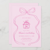 ツースイーツ誕生日招待状ピンクセカンド誕生日 招待状 (正面/裏面)