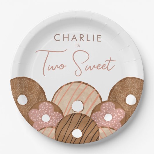 ツースイートガールズドーナツ誕生日 ペーパープレート (正面)