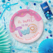 ツースイートドーナツ誕生日プレート ペーパープレート (パーティー)