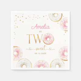 ツースイートピンク金ゴールドドーナツ誕生日 スタンダードカクテルナプキン