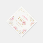 ツースイートピンク金ゴールドドーナツ誕生日 スタンダードカクテルナプキン (角)