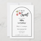 ツースウィートさくらんぼ誕生日招待状 招待状 (正面)