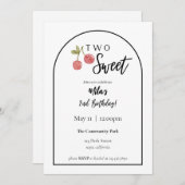 ツースウィートさくらんぼ誕生日招待状 招待状 (正面/裏面)