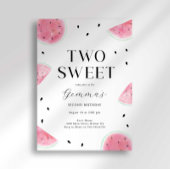 ツースウィートスイオーターメロンセカンド誕生日招待状 招待状