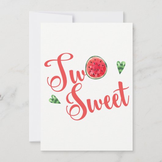 ツースウィートセカンド誕生日招待状 招待状 (裏面)